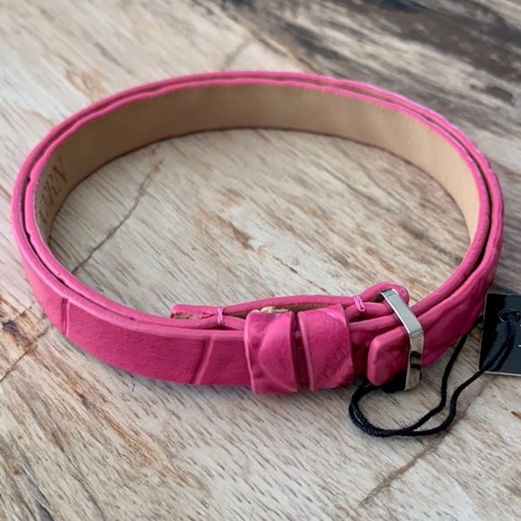 Dyrberg/Kern Kagami Reptile pattern hot pink leather bracelet - Picture 4 of 5